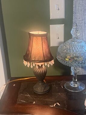Elegant Brown Beaded Table Lamp - Home Accents
